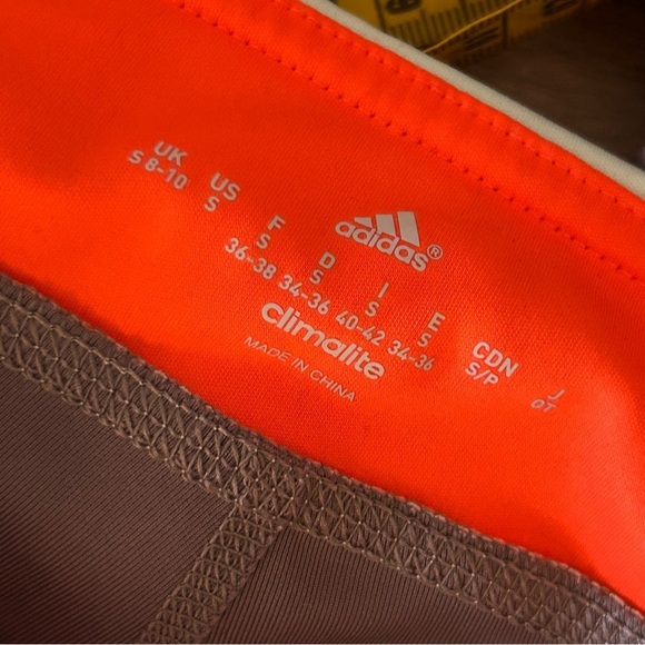 Adidas Climate Gray and Orange Leggings Size S - Picture 7 of 11
